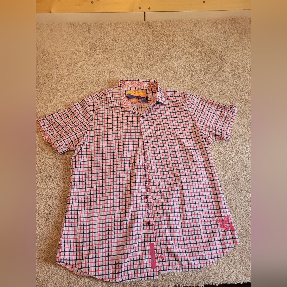 Robert‎ Graham Red, Blue And White Size XL SS Shirt